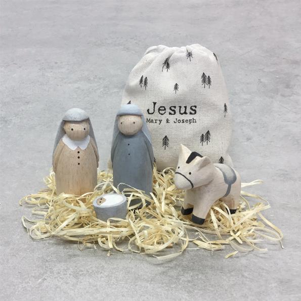 Bag Set - Mini Nativity - Jesus, Mary & Joseph - East Of India