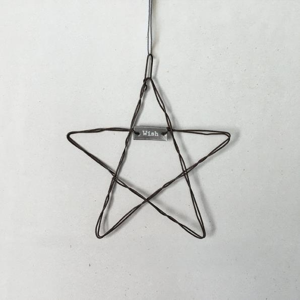 Hanging Christmas Star - Wish - Small - 9.5 x 9cms - East Of India