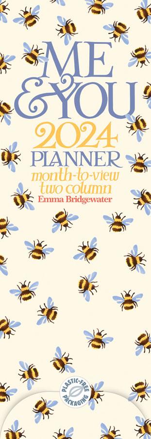 Emma Bridgewater - 2024 Month To View Couples Slim Wall Calendar - Bumblebees