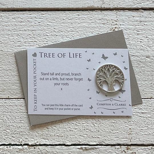 Tree of Life - Pocket Charm - Pewter Tree