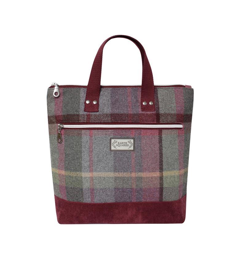 Earth Squared Lois Backpack Gullane Tweed Burgandy Plum 27x31x MadMolly