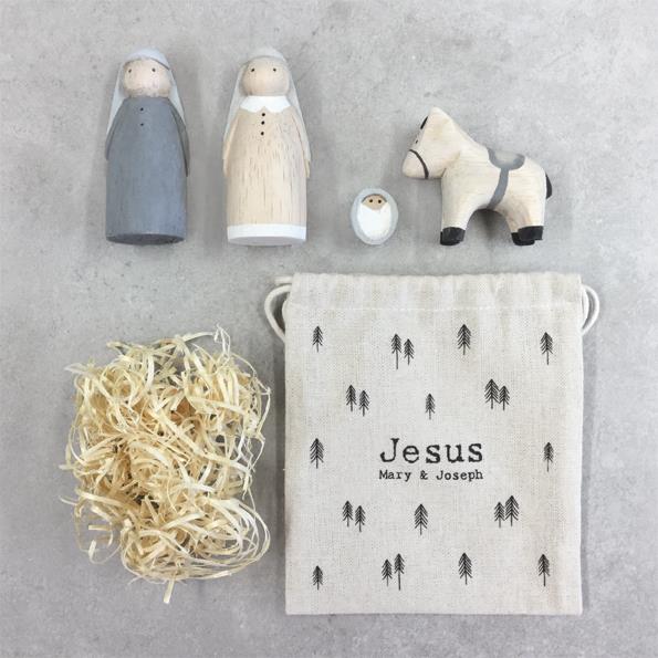 Bag Set - Mini Nativity - Jesus, Mary & Joseph - East Of India