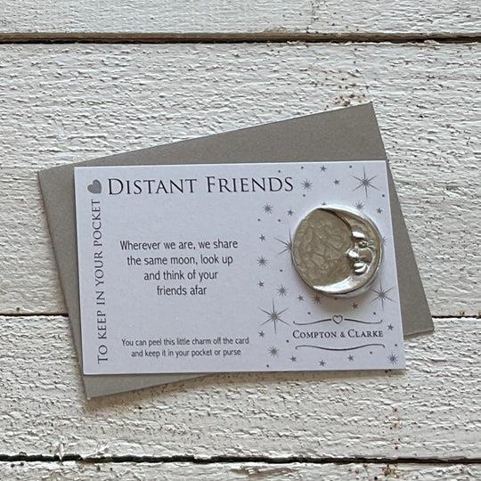 Distant Friends - Pocket Charm - Pewter Moon
