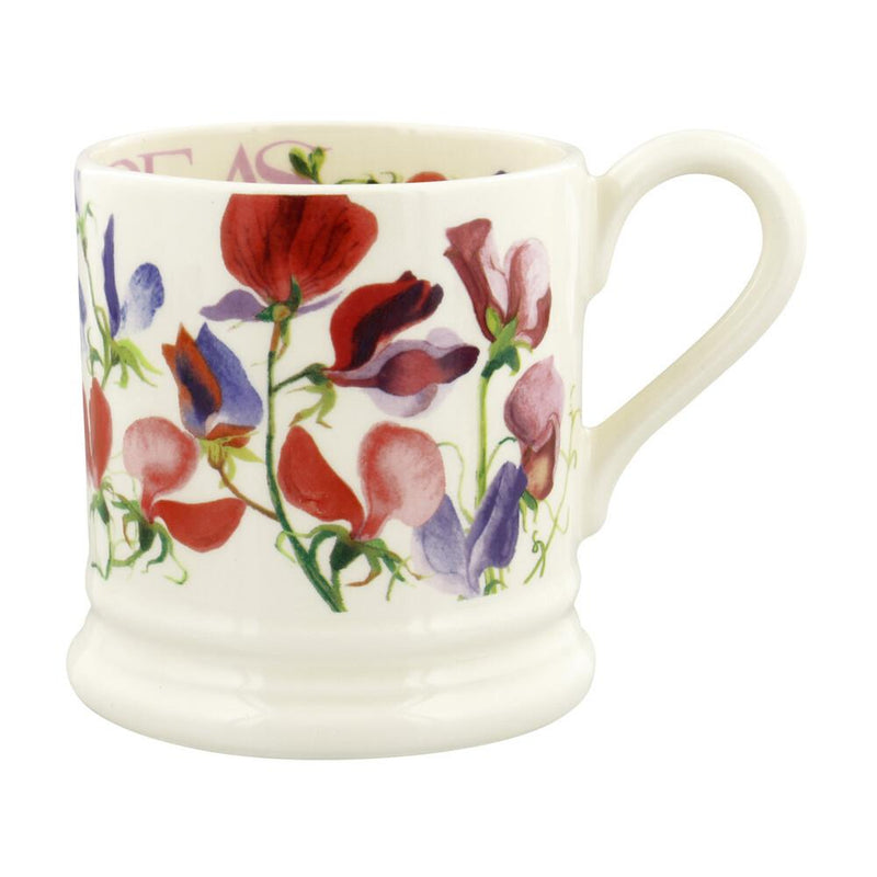 Emma Bridgewater - Half Pint Mug (300ml/1/2pt) - 9.3x8.2cms - Flowers - Sweet Peas