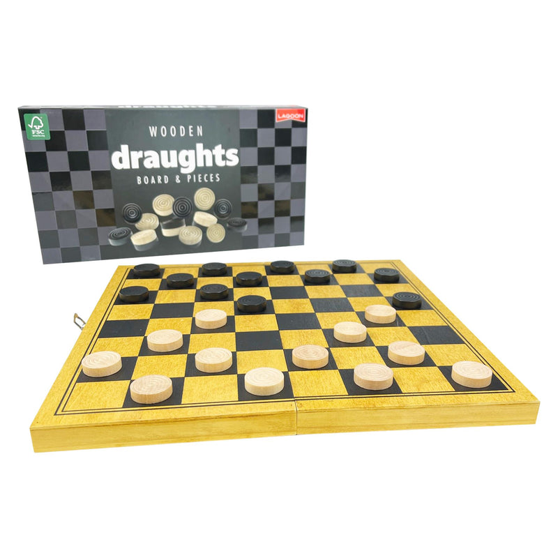 Draughts Set - Wooden Board & Pieces - Lagoon Group