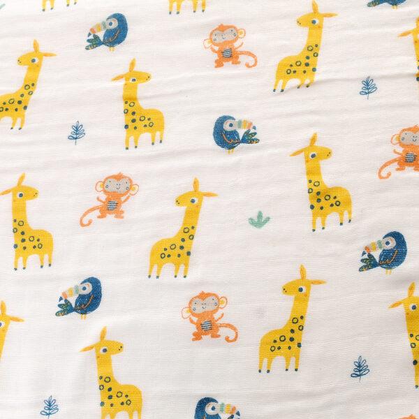 Muslins - Savanna Animals - Pack of 3/70x70cms - Suitable From Birth - Ziggle
