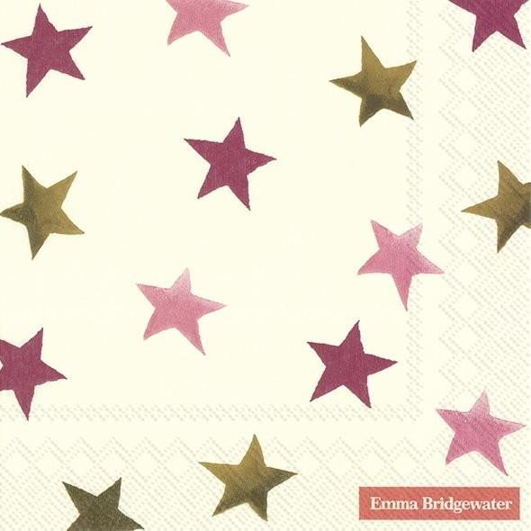 Emma Bridgewater - 20 x Lunch Paper Napkins/Serviettes - 33x33cms - Stargazer Lily Star