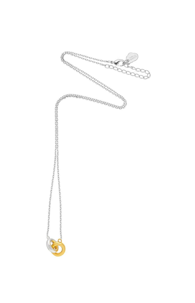 Chunky Interlinked Rings Necklace - Gold & Silver Plated - XOXO - Estella Bartlett