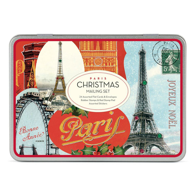Cavallini - Mailing Set - Paris Christmas - Cards, Stamps, Stickers & Ink Pad (CHRPAR)