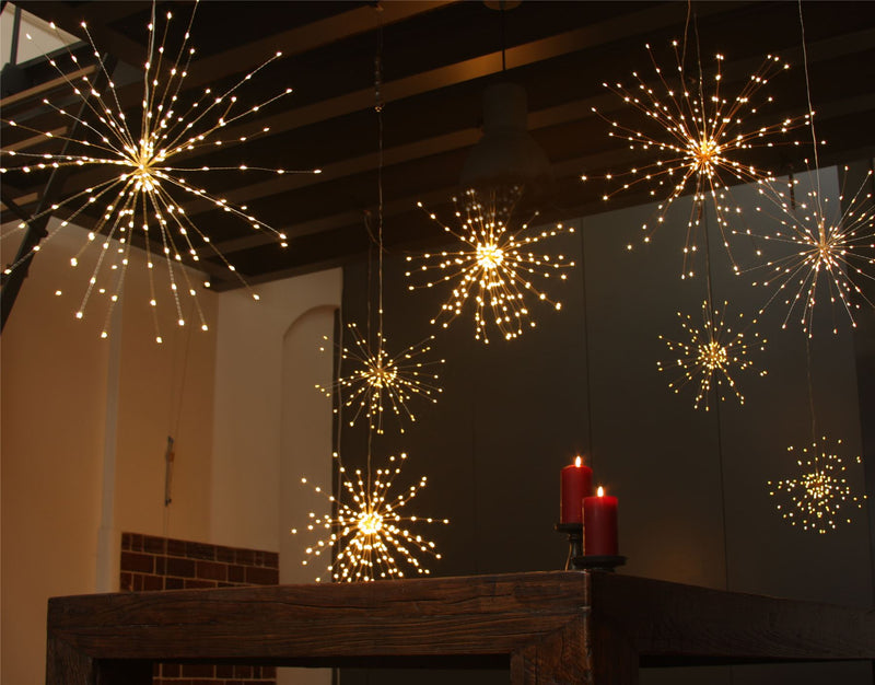 Silver Starburst - 50cms - 200 LED Indoor/Outdoor Light Ornament - Mains Powered