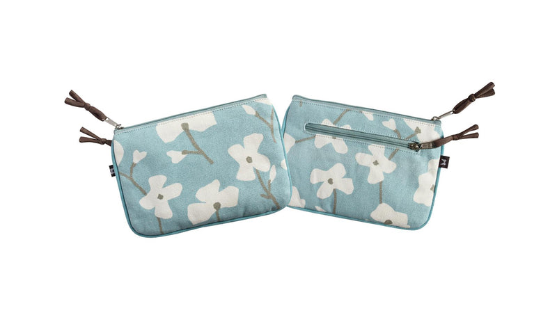 Earth Squared - Canvas Juliet Purse - Spring Blossom - Pale Blue - 17x12cms