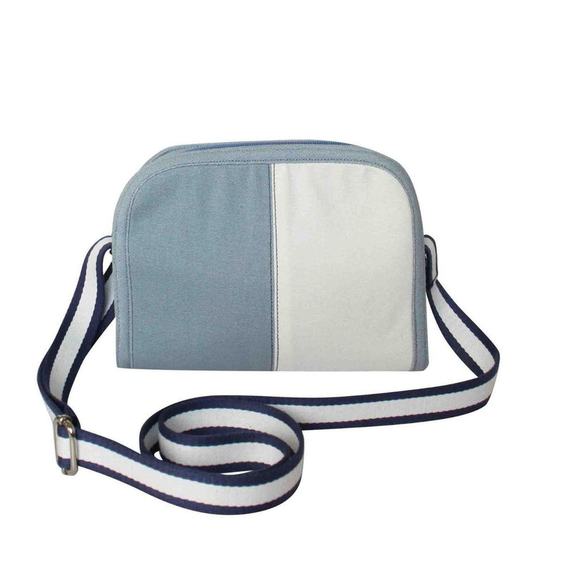 Earth Squared - Robin Cross Body Bag - Provence Canvas - Soft Blue & White - 22x18x6cms