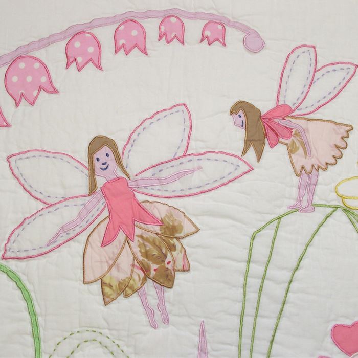 100% Cotton Pocket Stitched Bed Quilt - Single - Fairies - Powell Craft