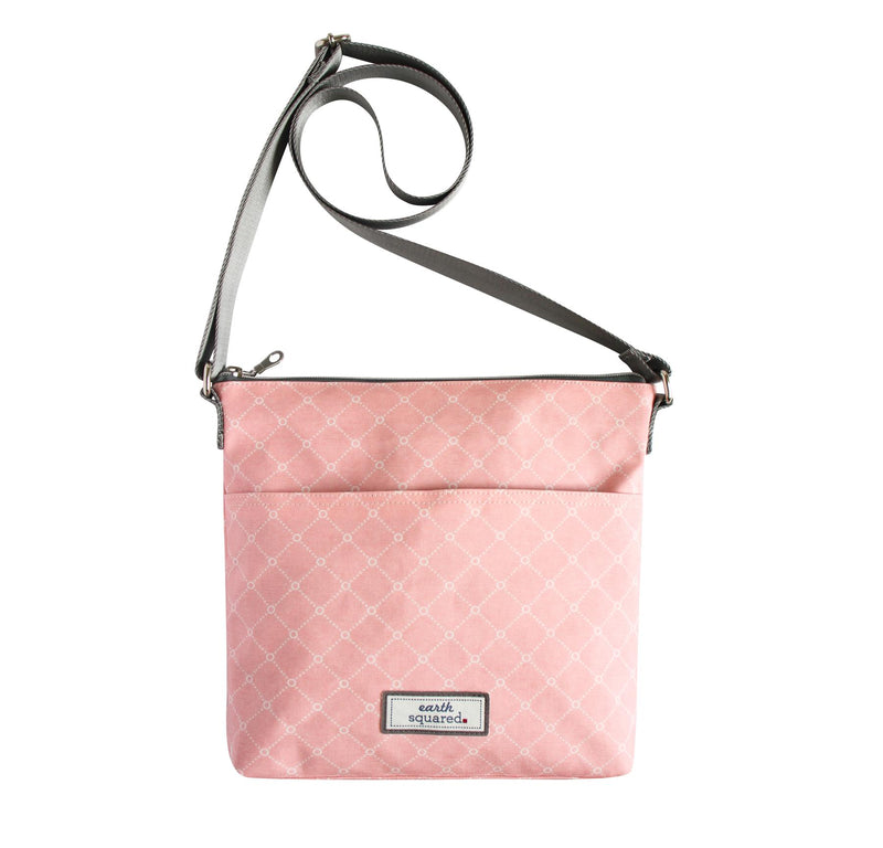 Earth Squared - Oil Cloth Messenger Shoulder Bag - Sorbet Pink - 27x24x5cms