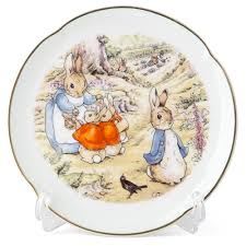 Peter Rabbit & Family - Porcelain Round Decorative Wall Plate by Reutter Porzellan - Perfect for Beatrix Potter Collectors