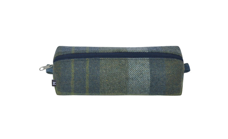 Earth Squared - Pencil/Make Up Brush Case - Tweed Wool - Coastal Blue Marina - 18x6x6cms