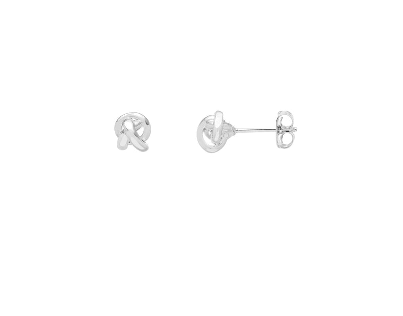 Knot Stud Earrings - Silver Plated - Estella Bartlett