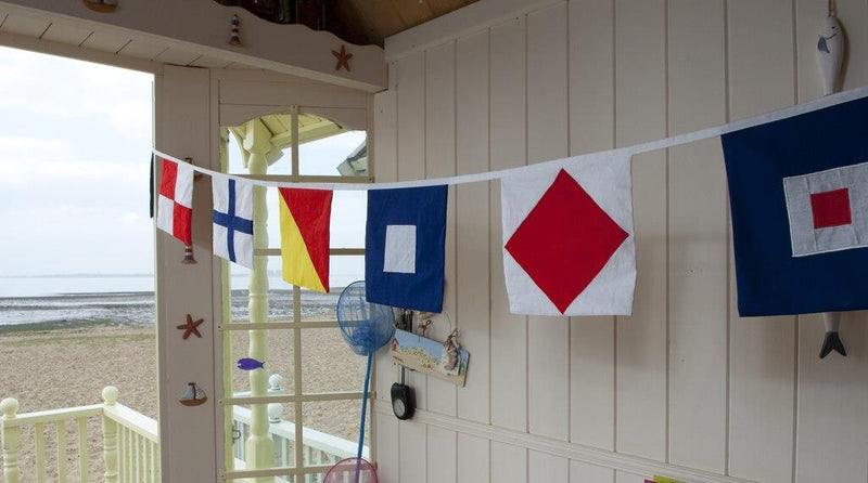 100% Cotton Bunting - Square Nautical Flags - Double Sided Pennants - 5m or 10m