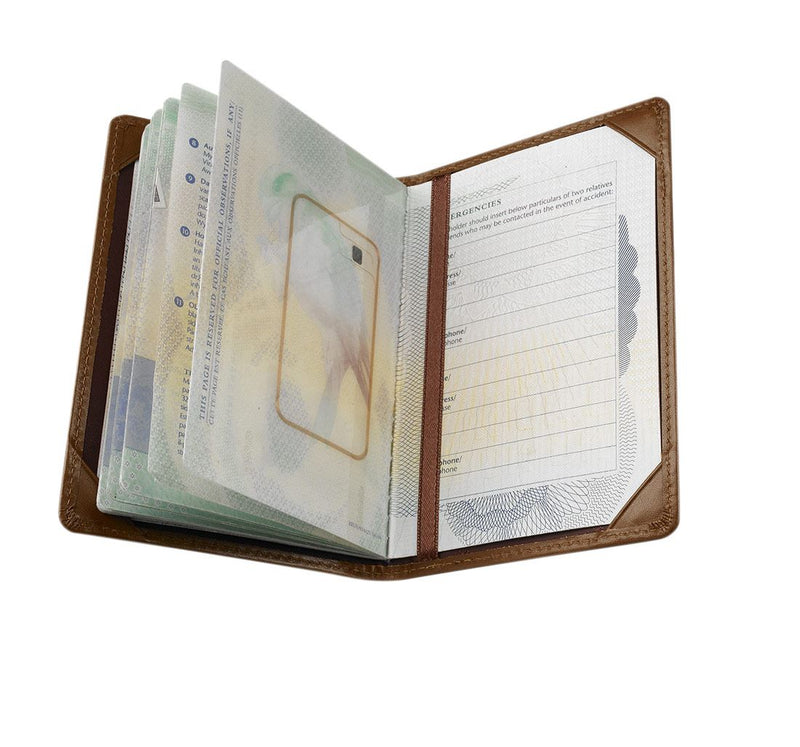 Byron & Brown - Passport Holder/Cover - Italian Leather - Gift Boxed