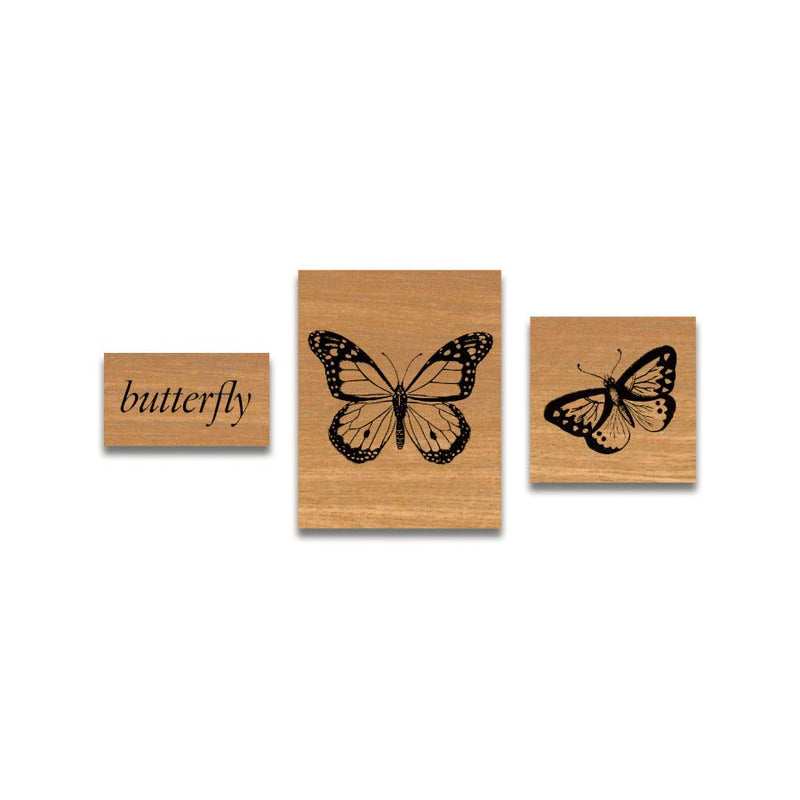 Cavallini - Tin of Rubber Stamps - Butterflies - Set of 3 Stamps