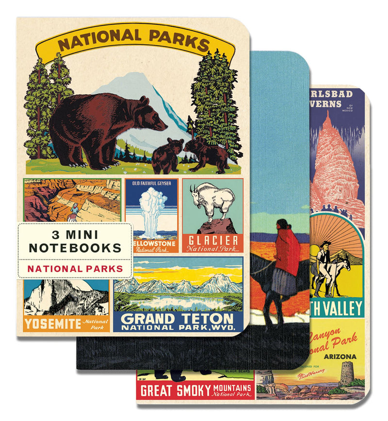 Cavallini - Set of 3 Mini Notebooks - American National Parks