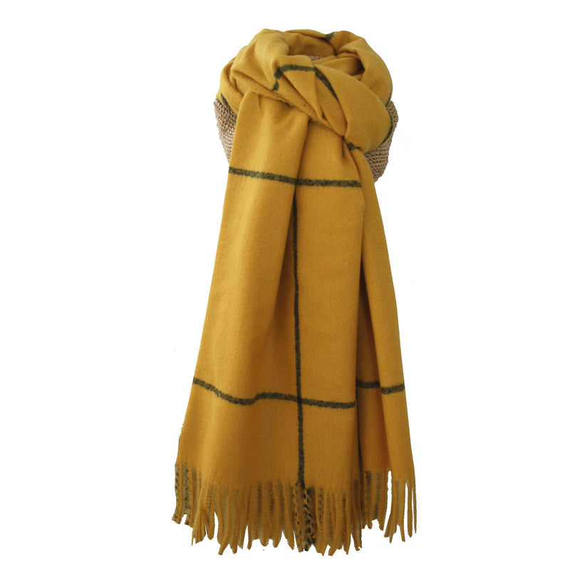 Lua - Cosy Knit Reversible Scarf - Tartan - 190 x 70cms - 4 Colour Options