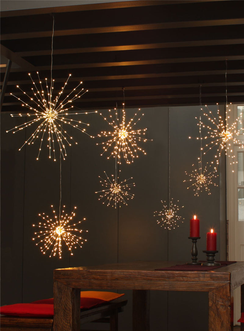 Silver Starburst - 50cms - 200 LED Indoor/Outdoor Light Ornament - Mains Powered