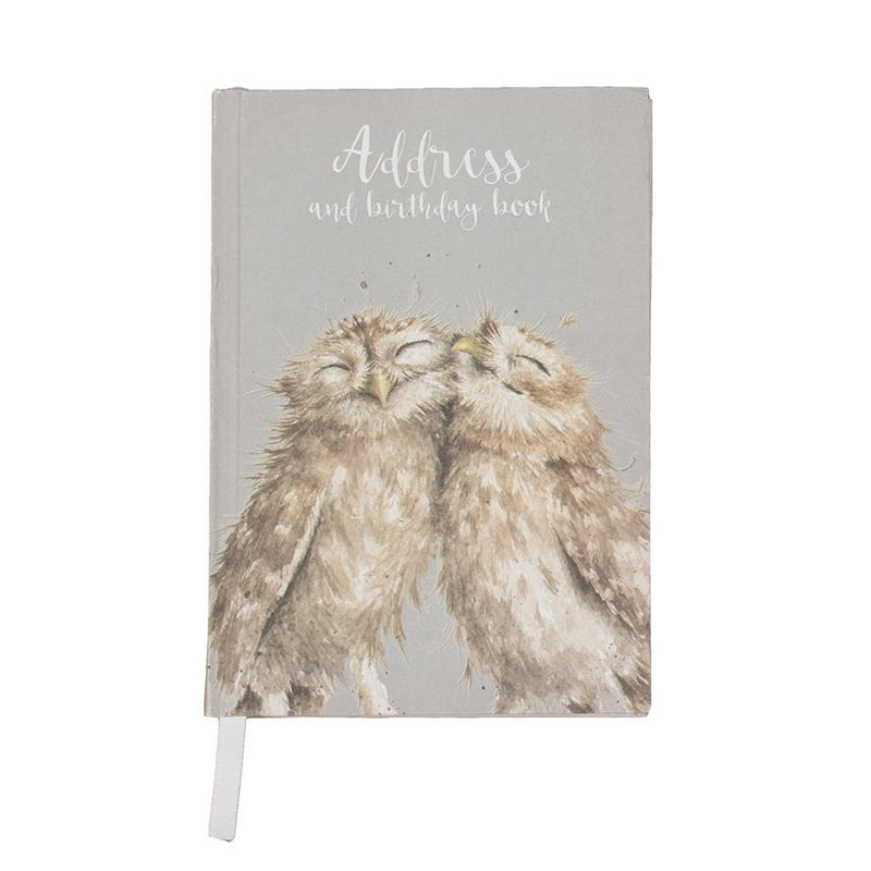 Address  & Birthday Book - Anniversary Owls - Fully Illustrated - 16.8 x 11.8cms - Wrendale Designs