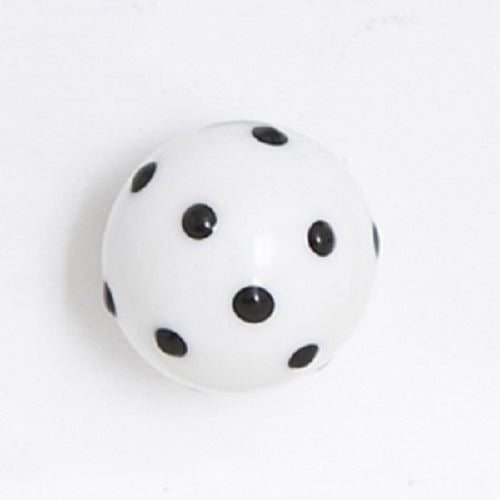 Bombay Duck - Opaque Glass Cupboard/Drawer Door Knob - White with Black Spots