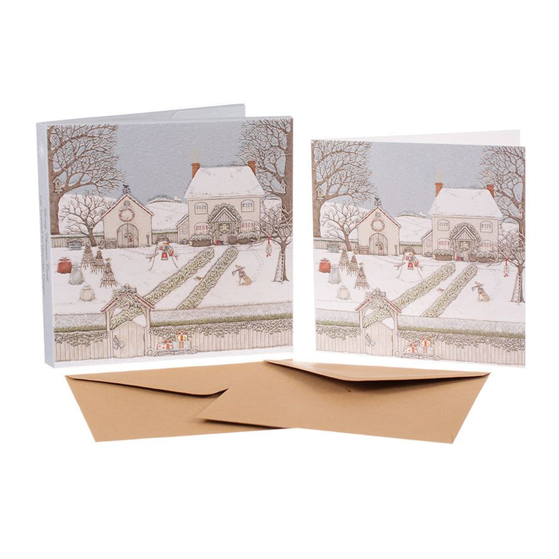 Snowy Garden - Christmas Card Box Set - 8 Luxury Cards & Envelopes - Sally Swannell