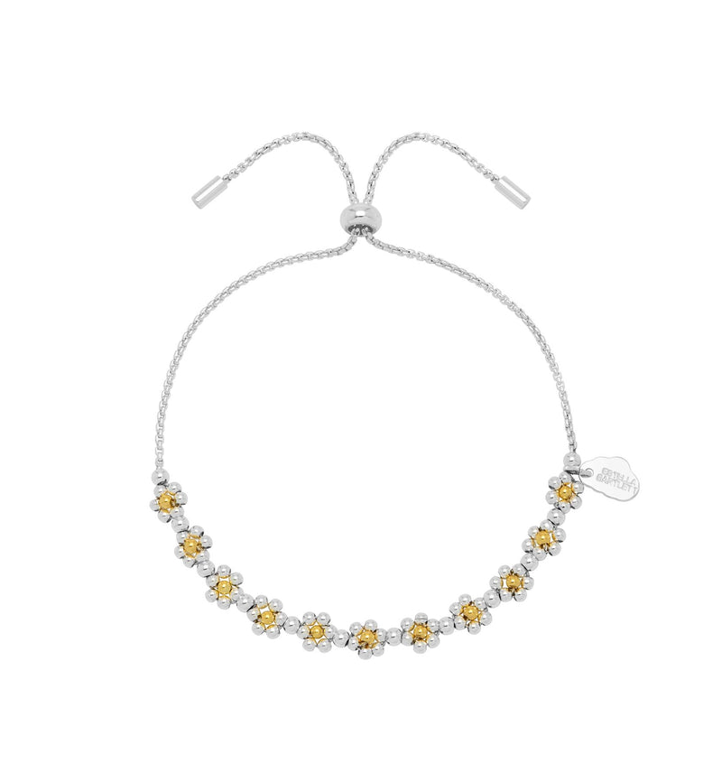 Daisy Chain Amelia Slider Bracelet - Silver & Gold Plated - Estella Bartlett