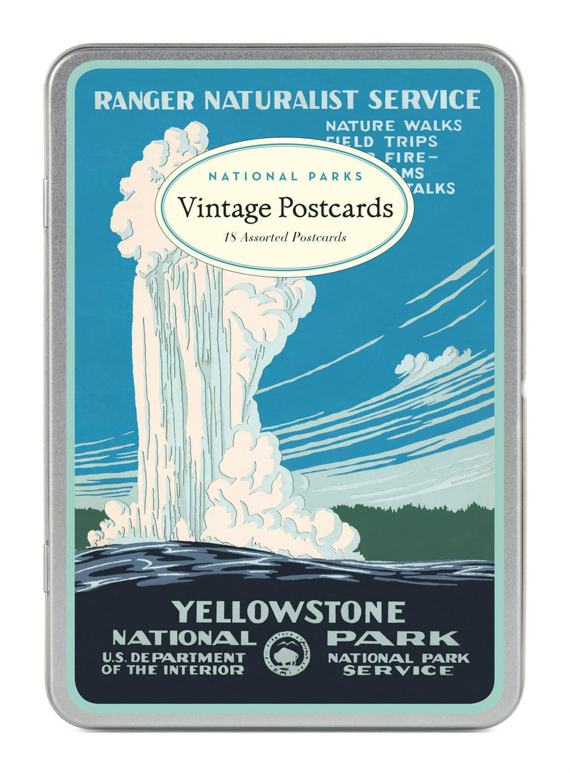 Cavallini - Carte Postale - USA National Parks - Tin of 18 Postcards - 9 Designs/2 Per Design