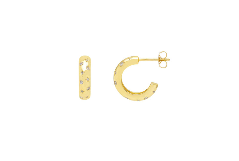 Cosmic Constellation Chunky Hoop Earrings - Gold Plated - Estella Bartlett