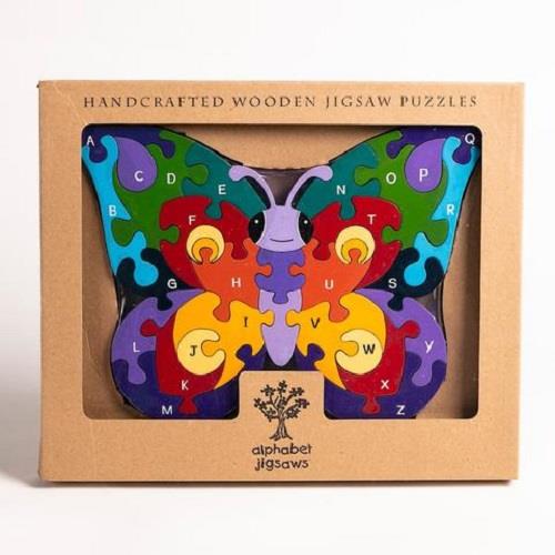 Alphabet Jigsaws - Butterfly Puzzle Lowercase abc - Chunky, Bright & Educational - 34x20cms