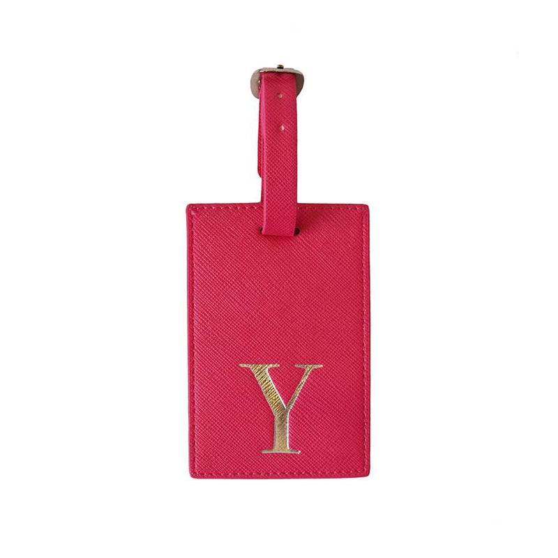 Bombay Duck - Monogrammed Alphabet Luggage Tag With Metallic Letter - A to Z