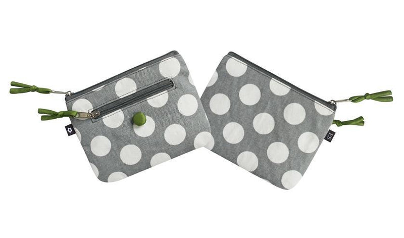 Earth Squared - Emily Purse - Canvas Spots - Grey - 14x11cms
