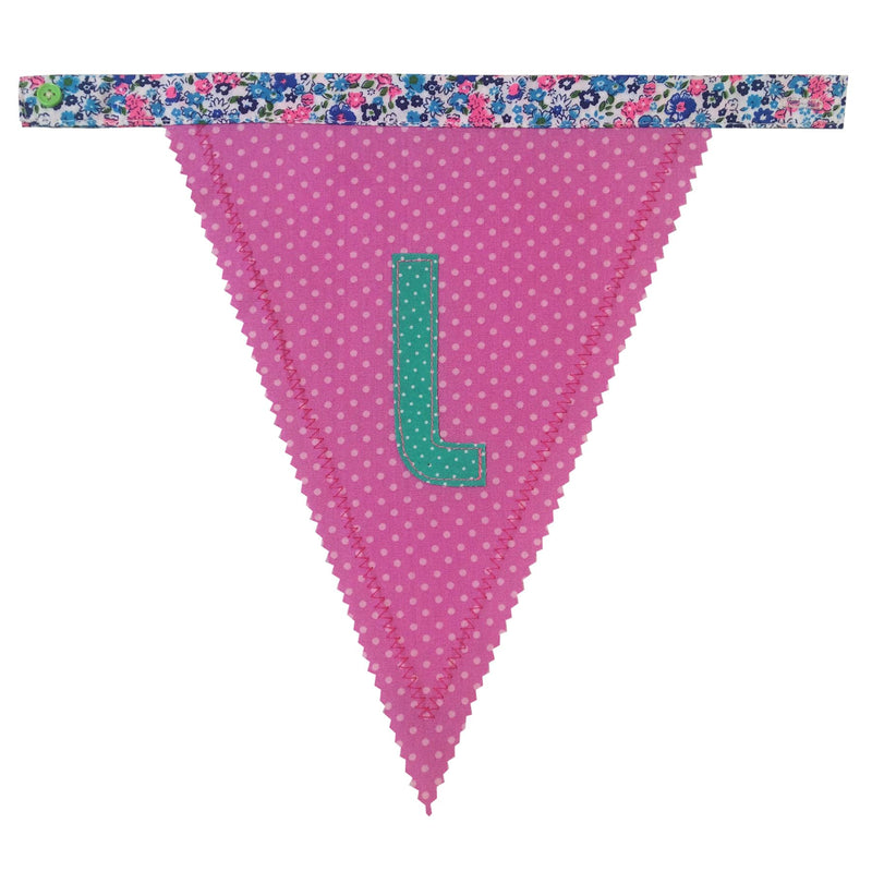 Bombay Duck - Alphabet Button Together Bunting - Single Sided - Letters Sold Individually a-z