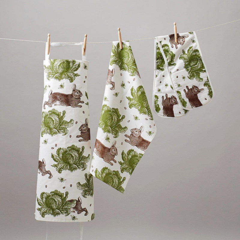 Thornback & Peel - 100% Cotton - Tea Towel - 47 x 77cms - Rabbit & Cabbage