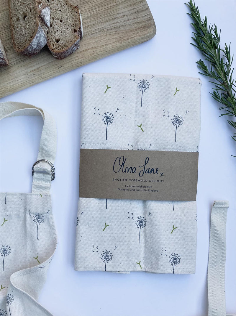 Olivia Jane Designs - 100% Cotton Full Length Apron - Dandelion Wishes