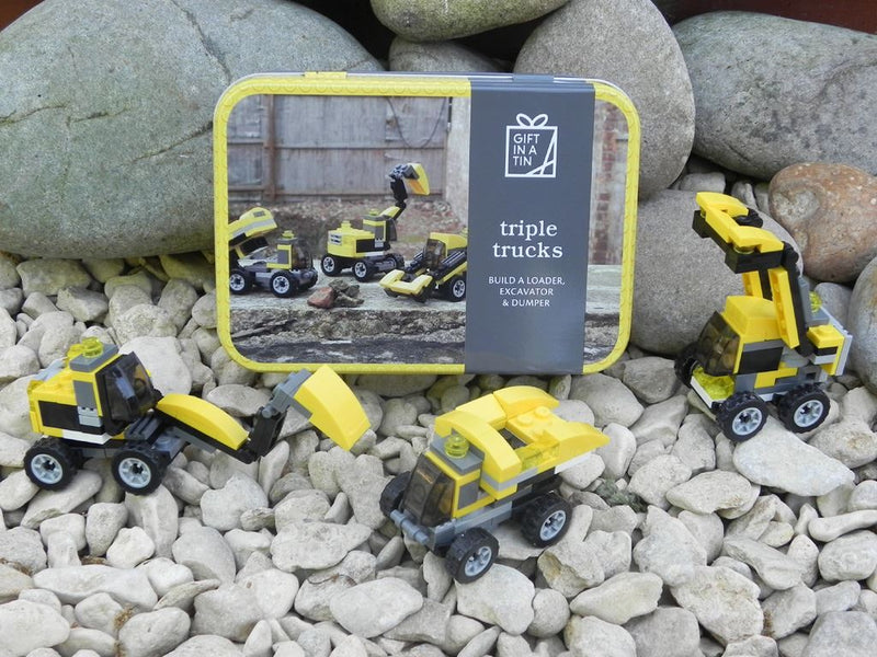 Apples To Pears - Build - Gift In A Tin - Triple Trucks - Loader, Excavator & Dumper