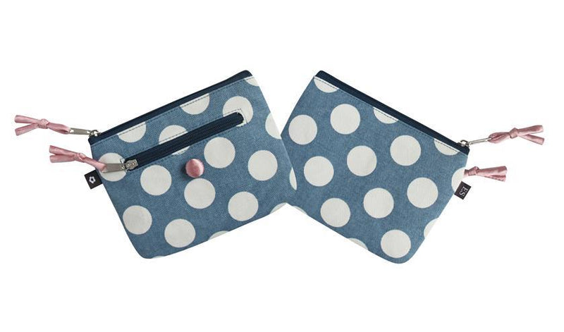 Earth Squared - Emily Purse - Canvas Spots - Blue - 14x11cms