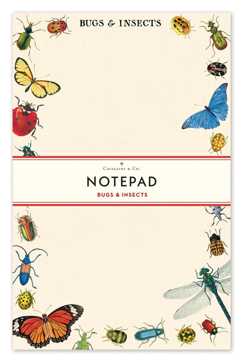 Cavallini - Notepad - Bugs & Insects - 100 Sheets/17x11cms