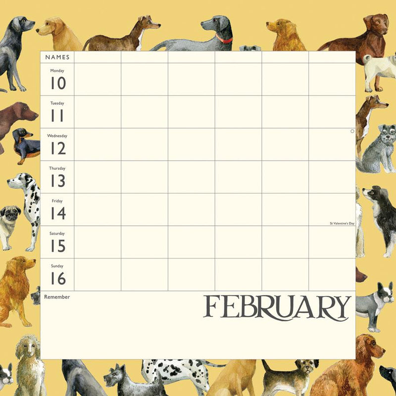 Emma Bridgewater - 2025 Family Wall Calendar - Week To View/6 Columns - Dogs, Dinners & Dates