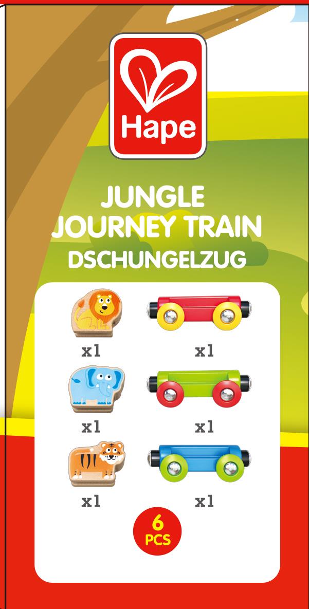 Hape - Jungle Journey Train - 6 pieces/18 months