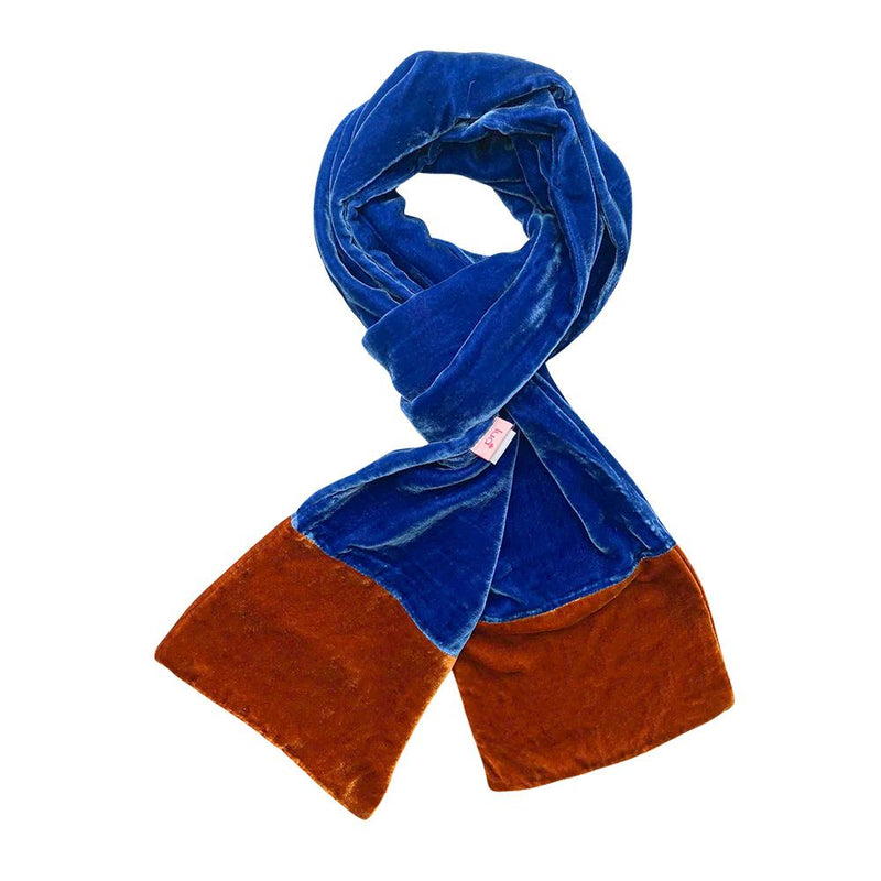 Lua - 2 Tone Velvet Scarf - Contrast Ends - 160x17cms - Various