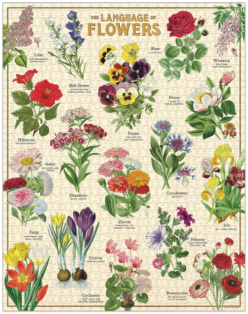 Cavallini - Vintage Jigsaw Puzzle - 1000 Pieces - 55x70cms - Language Of Flowers