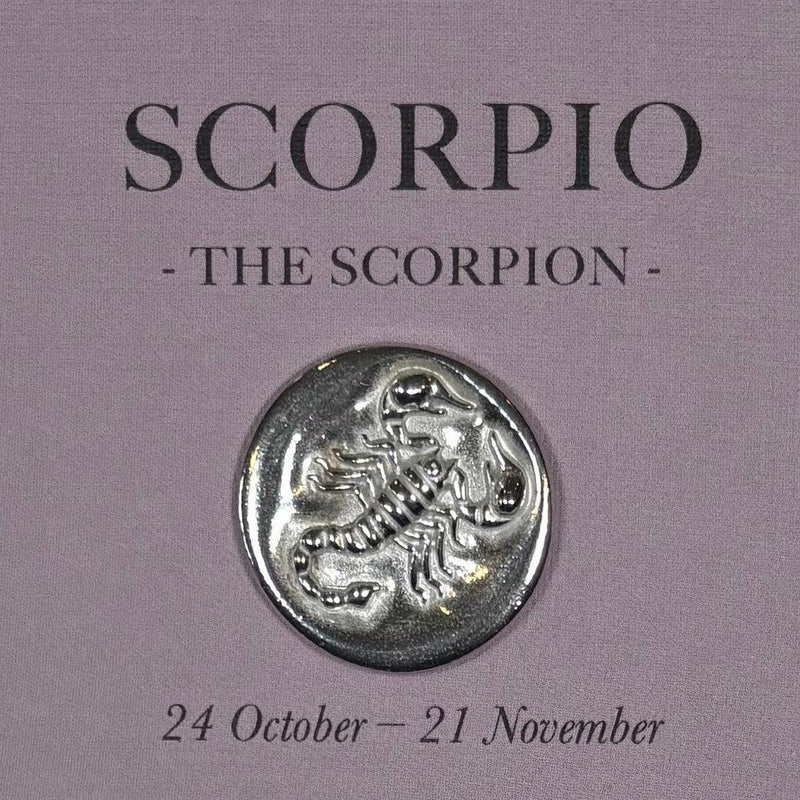 Scorpio The Scorpion (24 Oct - 21 Nov) - Zodiac Lucky Pocket Charm - Pewter Token - Compton & Clarke