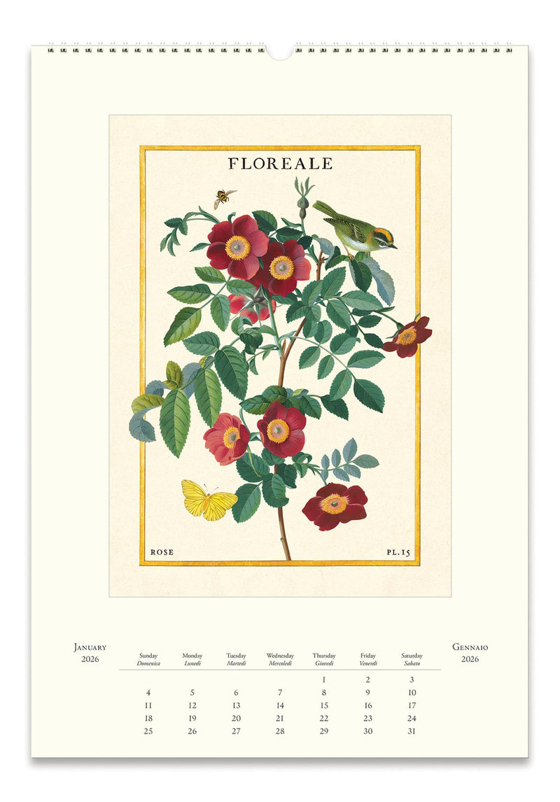 Cavallini - 2026 Wall Calendar - 13 x 19ins - Floreale
