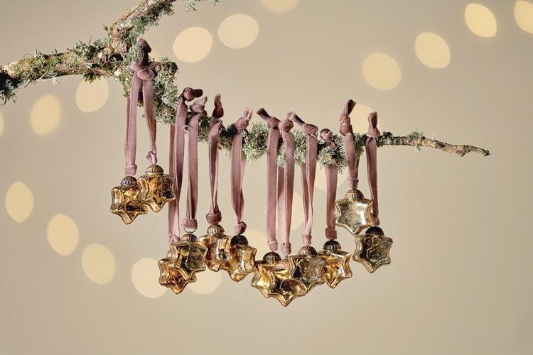 Sardi Star Mini Baubles - Gold- Set of 12 Mini 3x3cms (SB1001GB) - Nkuku