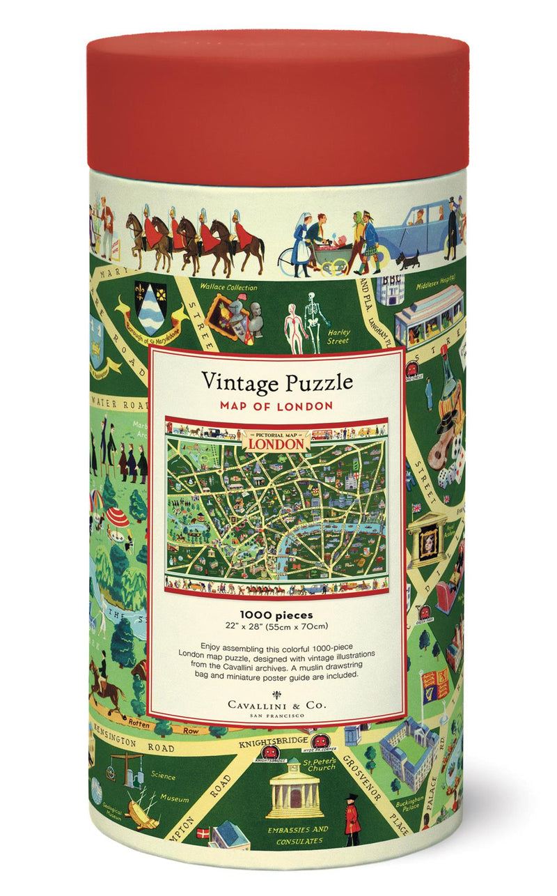 Cavallini - Vintage Jigsaw Puzzle - 1000 Pieces - 55x70cms - Map Of London